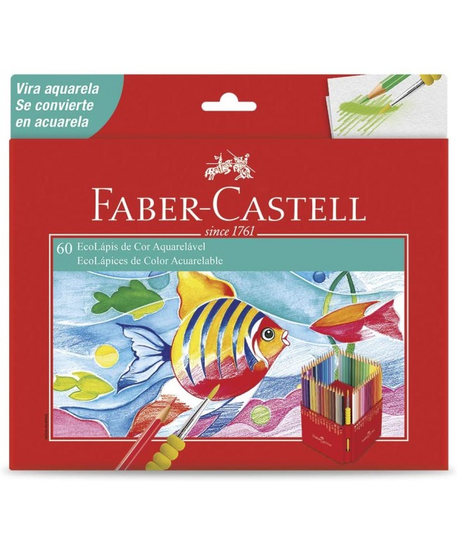 lápis de cor 60 cores aquarelável - faber castell